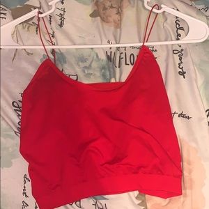 Red spaghetti strap top